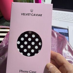 Velvet Caviar Black and White Polka Dot Case
